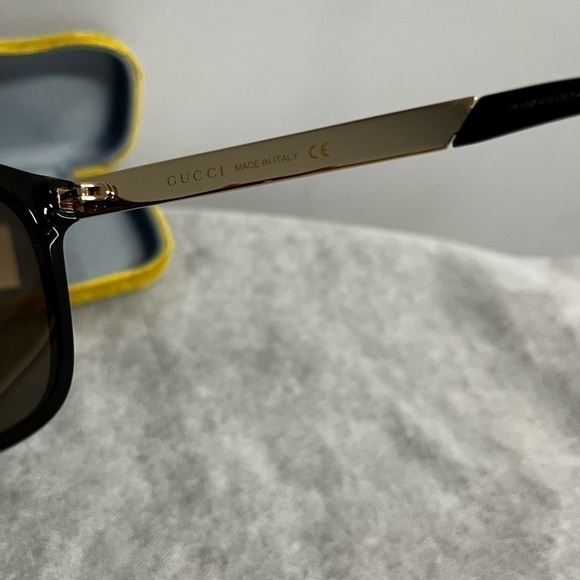 Gucci Black Sunglasses with Yellow Case - Picture 9 of 10
